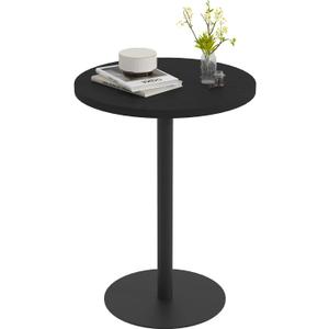 C Shaped Side Table, Round End Table, Tv Trays Table for Couch, Small Snack Table with Metal Leg for Living Room, Bedroom, Bedside, Sofa and Office (Black)
