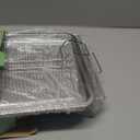 Extra Thick Air Fryer Basket for Full Size Oven,2 PCS-Set,Air Fry Basket & Crisper Tray Pan,Easy Cleaning and Crispy Results,Stainless Steel Air Fryer Accessories,with one Removable Handle,15''11''