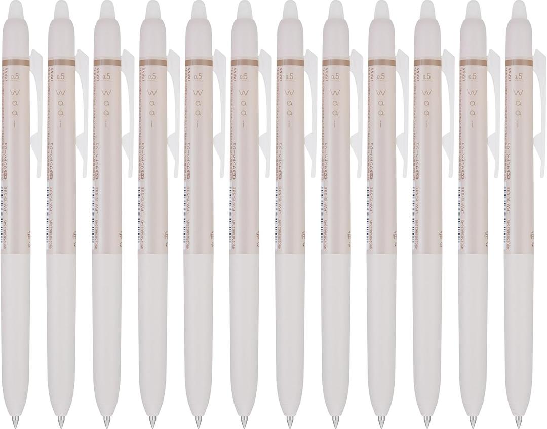 PILOT FriXion Waai Retractable & Refillable Erasable Gel Pens, Extra Fine Point 0.5 mm, Bronze Ink, 12 Count