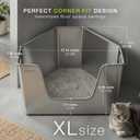 Corner Stainless Steel Litter Box for Cat & Kitten - No Odor