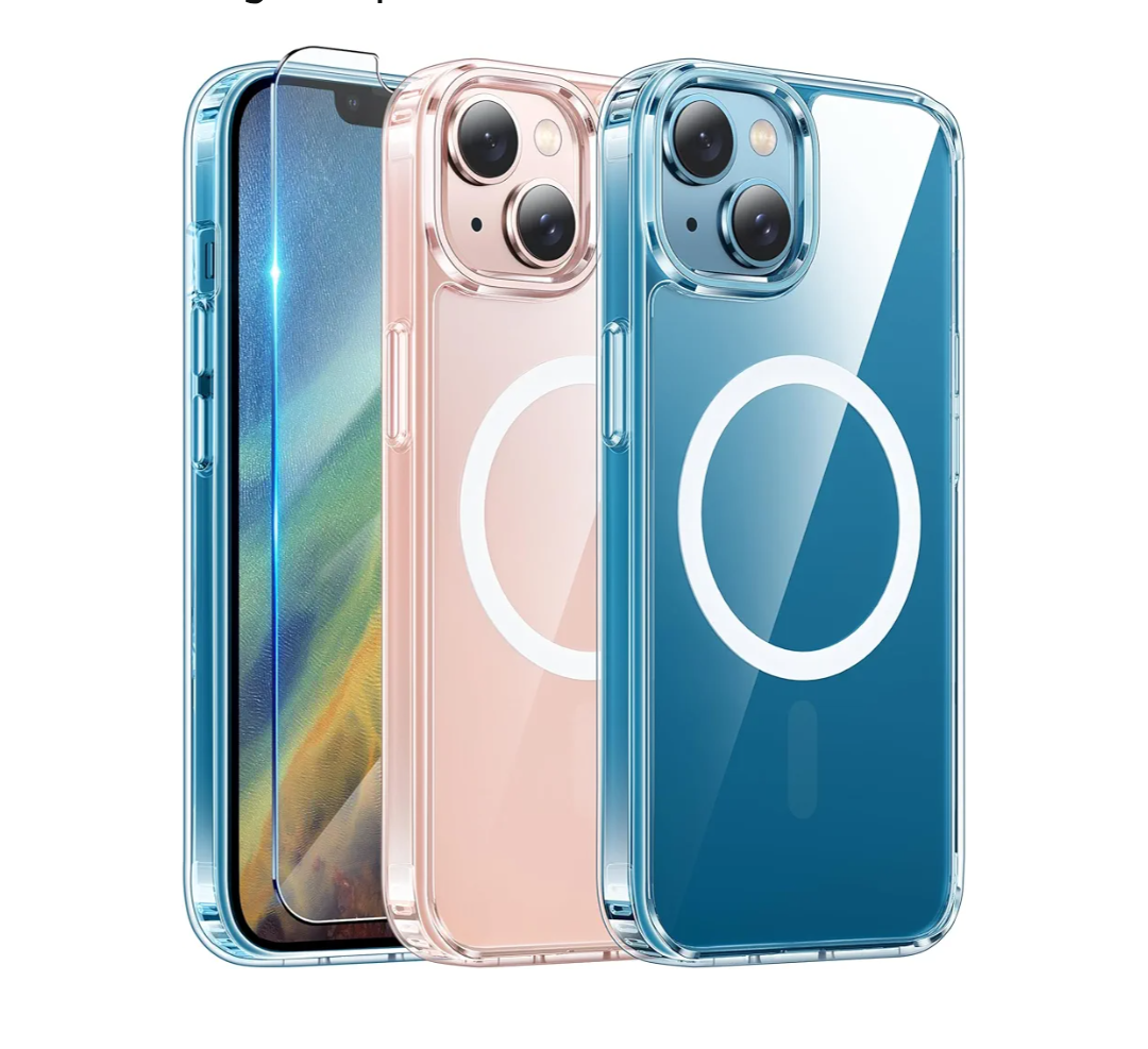 FNTCASE for iPhone 13 Phone Case: Clear Phone Case Magnetic Military Grade Drop Protection Anti Yellowing Cell Phone Cover - Rugged Shockproof Protective Bumper (A-Clear)