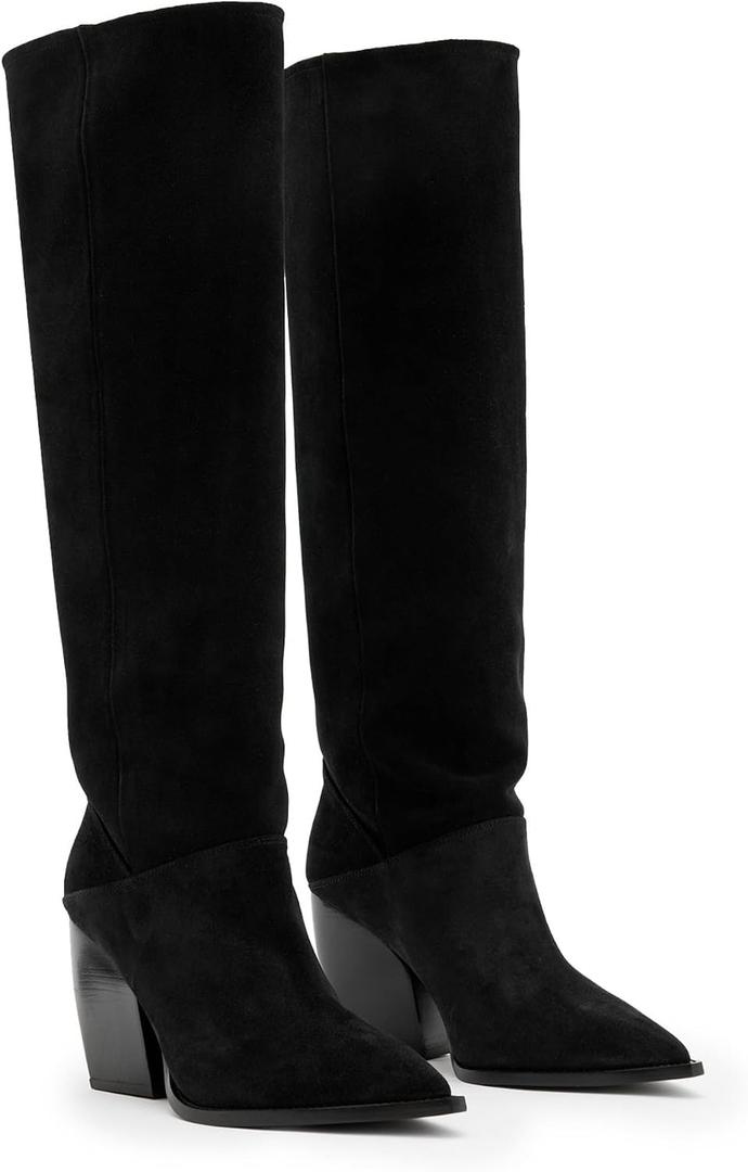AllSaints Women's Roberta Suede Boot (Black, Size 9M)