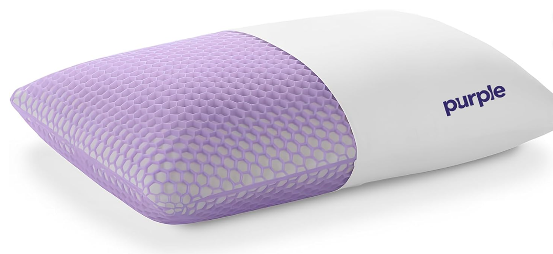 Purple Harmony Pillow - Medium Loft, Standard Size, Cooling Gel Neck Pillow
Side Sleeper Pillow, Weightless Medium Feel, GelFlex Grid and Talalay Latex Foam for Pressure-Relieving Support