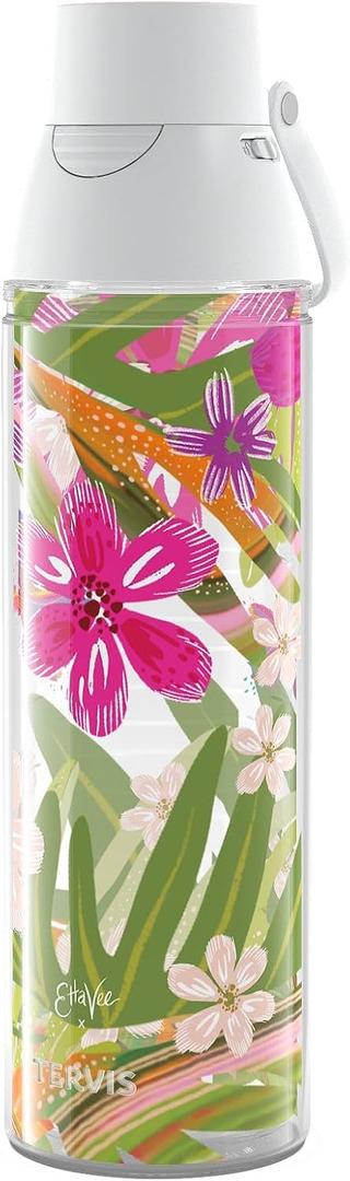 Tervis Etta Vee Garden Glory Made in USA Double Walled Insulated Tumbler Travel Cup Keeps Drinks Cold & Hot, 24oz Venture Lite Water Bottle, Classic