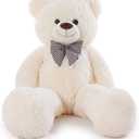 Poutmac 47 inch Giant Teddy Bear Stuffed Animal White Big Plush Teddy Bear Valentine's Gift for Girlfriend Soft Stuffed Bear Animals for Christmas,Birthday,Mother's Day