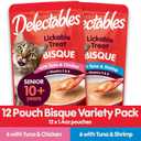 Hartz Delectables Bisque Lickable Wet Cat Treats for Senior Cats, Senior Variety 12 Countt (EXP 07/26/26)