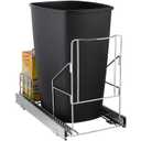 HOLDN STORAGE Pull Out Trash Can Under Cabinet - Trash Can Not Included - Dedicated Space for Disposable Trash Bags, Requires a 11 Cabinet Opening, Adjustable, Heavy Duty, Anti Rust Chrome Finish