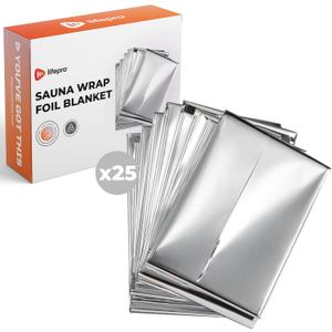 LifePro Sauna Wrap Foil Blanket - Disposable Non-Toxic Thermal Blanket Foil Wrap - for Max Body Heat Retention, for Use with Far Infrared Sauna Blanket Therapy - 63" x 82.5"
