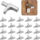 20-Pack 5mm Steel Cabinet Shelf Pins, Heavy Duty Adjustable Shelf Support Pegs & Clips for Kitchen Cabinets, Closet, Bookshelf (Silver)