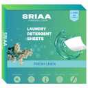 SRIAA Laundry Detergent Sheets – 75 Sheets (150 Loads) | Larger Sheet 5.5x4.5 Inches Fresh Linen Scent Sheets | Eco-Friendly, Biodegradable, Hypoallergenic | Travel-Friendly & Zero Waste