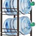 HAITRAL Water Gallon Jug Holder, 4 Tiers Heavy Duty Water Bottle Buddy Display Rack, Black Brown