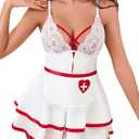 Avidlove Women's French Maid Costume - Sexy Babydoll Lingerie Dress (Large)