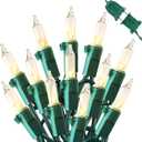 Hopolon 2 Pack 13ft 50 Clear Mini Christmas String Lights on Green Wire Cord for Indoor Outdoor Use, Connectable 120V Clear Tree Lights for Wedding, Bedroom, Porch Decor(Warm White)