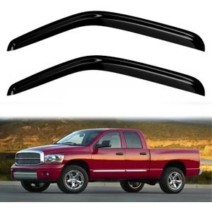 2PC Rain Guards for 02-08 Dodge Ram 1500 Window Visors for 03-09 Ram 2500 3500 Deflectors Sun Shades Vent Tape On Out Channel Regular/Standard/Single Cab Only