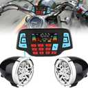 Qiilu Bluetooth Motorcycle Stereo Speakers,Waterproof Motorcycle BT MP3 Player o Stereo Speaker System USB Memory Card Carrier