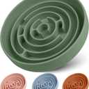 Coomazy Slow Feeder Dog Bowls, Silicone Dog Bowl with Suction Cups, Slow Feeder & Non-Slip Design, Boredom and Anxiety Reducer, Suitable for All Breed Dogs, Avocado Green