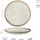 Henten Home Ceramic Dinner Plate Set, 11 Inch Porcelain Pizza, Pasta, Salad Plates, Irregular Shape Steak Plates Set of 4, Stoneware Serving Dishes for Kitchen (White)