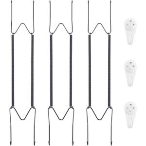 3 Pack Plate Hangers for The Wall, Suitable for 16-20 inch Art Plate, Stainless Steel Invisible Heavy Duty Wire Plate Holder with Wall Hooks, Plate Hangers for Displaying Plates, Platter, Dish, Black