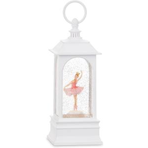 Raz 4040515 Dancing Ballerina Musical Lighted Water Lantern, 9.25 inches, White