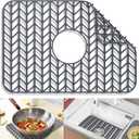 Sink Protectors for Kitchen Sink 16x12 & 18x12 & 19x13 & 24x12.5 & 26x14 & 28x14 & 29x15,Silicone Kitchen Sink mats Protector for Bottom of Farmhouse Sink(18.2"x12.5" Gray)