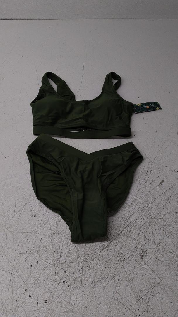 Blooming Jelly Women's High Waisted Bikini Sets High Cut Bathing Suits Two Piece Sporty Cut Out Swimsuits S