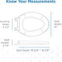 Gerber Elongated Toilet Seat with Cover, Soft Close, No Slam, Quick & Easy Install, Heavy-Duty Plastic, Adjustable Fit for Standard Elongated Toilets, Durable & Fade-Resistant, White G0099213