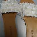 Fashion White Sandals For Women, Faux Pearl Decor Slide Sandals Valentines, Size 41