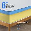 FDW | 6 Inch Twin Mattress | Medium Firm | Gel Memory Foam Mattress | White | Bed in a Box, CertiPUR-US Certified | Pressure Relief, Cooling Ventilated Foam | Washable Removable Cover