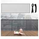 Hosuly Banister Guard 15 x 3 ft Balcony Netting for Kids Pets Stairway Safety Net Baby Fence Door Balcony Netting Safety Mesh Stair Net with No Drilling for Apartment Railing(Black)