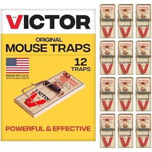 Victor Mouse Traps M150-12, Metal Pedal, Sustainably Sourced FSC Wood, Wooden Mouse Traps - Pack of 6