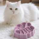 Slow Feeder Dog Bowl, 0.44 Cups Ceramic Dog Food Dish for Fast Eaters Small Breed, Puzzle Bowl for Small Dogs and Cats(Dark Purple)
