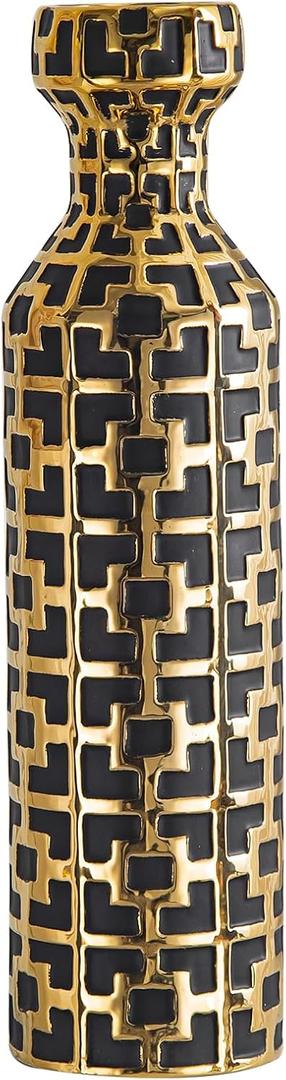 Ceramics Vases, 24.4 inch Tall Floor Vases for Home Decor
Suitable for Living Room Decor and Office Décor, Black with Golden Vase for Modern Home Decoration