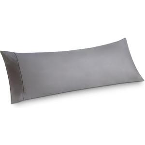 Bedsure Body Pillow Case Cover - Grey Polyester Microfiber Long Pillow Cases, Ultra Soft and Cozy Body Pillowcase with Envelope Closure, 1 Pack, 20x54 Inches (08 - Light Grey)