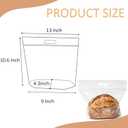 50 Pcs Clear Plastic Bread Bags for Homemade Bread, Resealable & Freezer Safe Bakery Bags Storage for Sourdough, Toast, Bagels, Muffins, Pastries (13 x 10.6'' Clear)