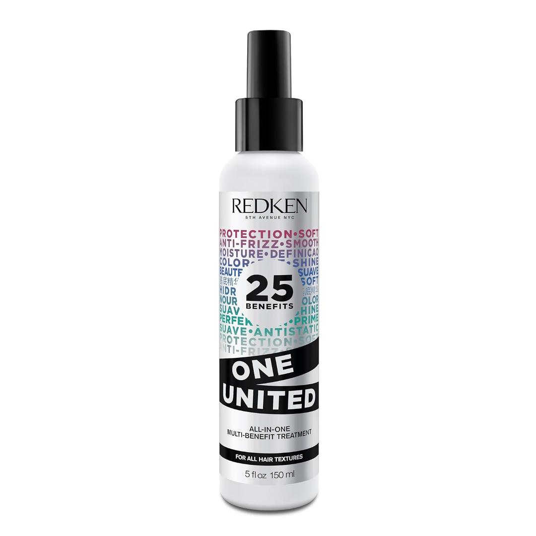 Redken One United All-In-One Leave In Conditioner - Multi-Benefit Leave In Treatment For All Hair Types, Heat Protectant and Detangler Spray, Paraben-Free