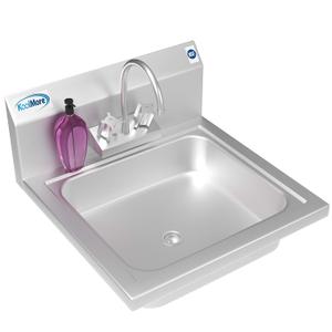 KoolMore Stainless Steel NSF Commercial Hand Sink with Goosneck Faucet 17" x 15" - Wall Mount Hand Wash Sink, Silver (SH17-4GNF)