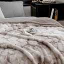 50x70 Inches Ultra-Soft Fuzzy Faux Fur Plush Throw Blanket - Thick, Warm Sherpa for Couch, Sofa, Bedroom, Camping - Decorative Blanket for Cozy Warmth,680 GSM Cloud Brown Tie Dye