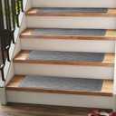 RIOLAND 9" x 36" Carpet Stair Treads for Wooden Steps Indoor 15 Pack, Gray