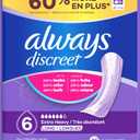 Always Discreet Adult Incontinence Pads for Women, Extra Heavy Absorbency, Long Length, Postpartum Pads, 45 Count