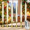 SUNGEGE Christmas Window Candles 6 Pack with Remote Timer (2/4/6/8H), Battery Operated Flameless LED for Windows, Includes Suction Cups, Bases & 2 Remotes – Holiday Decor