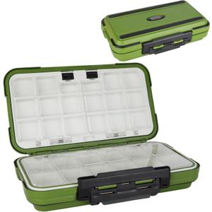 Small Tackle Box, Mini Waterproof Fishing Tackle Box Organizer, Double Sided Organizer Travel Box (L, Green)
