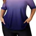 Halcurt Womens Plus Size Rash Guard Built in Bra 1Piece Swimming Suits Boyleg Navy 2X