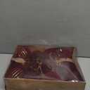 Christmas Ornaments Set of 12, 3.15" Flocked Velvet Balls with Hand Painted Designs, Burgundy Elegant Christmas Tree Decorations in Gift Box