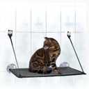 K&H Pet Products EZ Mount Cat Window Perch for Large Cats, Sturdy Kitty Sill Window Hammock Bed, Steel Frame, Sturdy Suction Cups, Washable Shelf Cover, Foldable - Fits 27"W X 23"H Glass Spaces