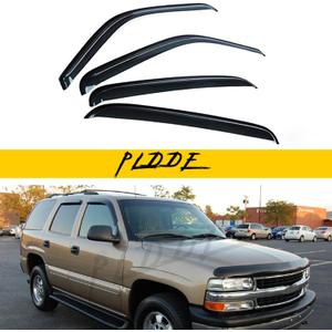 Rain Guards Compatible with 2000-2006 Tahoe GMC Yukon 2002-2006 Escalade Base Smoke Side Window Visor Wind Deflector Vent Visors Car Accessories Tape-On 4pcs