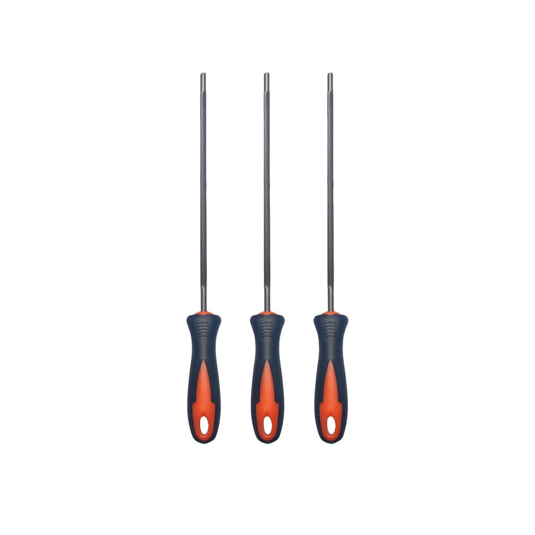 70108710398 Replacement File for 3/8" Chainsaw Chains, Compatible with Stihl, Husqvarna Chains, with Handle for Easy Sharpening 3pcs