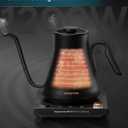 INTASTING Electric Kettle, Gooseneck Electric Kettle, 1 Precise Temperature Control, Stainless Steel Interior, Quick Heating for Pour Over Coffee, Tea & Boiling Water, 0.9L (Black)