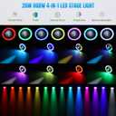 20W Pinspot Light, Czgor RGBW 4 in 1 LED Spot Light with 24 LEDs Ring Lights, Manual Focus Disco Ball Spotlight, Soft Cozy Stage Effect Lighting for Wedding, Party, Christmas