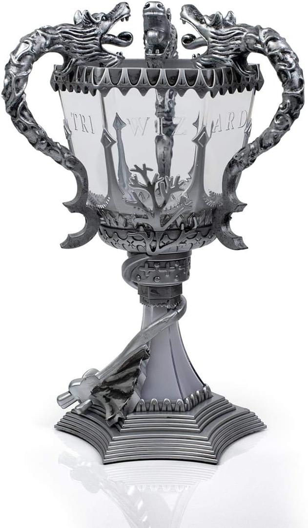 Harry Potter Triwizard Cup Battery Operated Mood Light | 13-Inch Tall LED Lamp,Silver