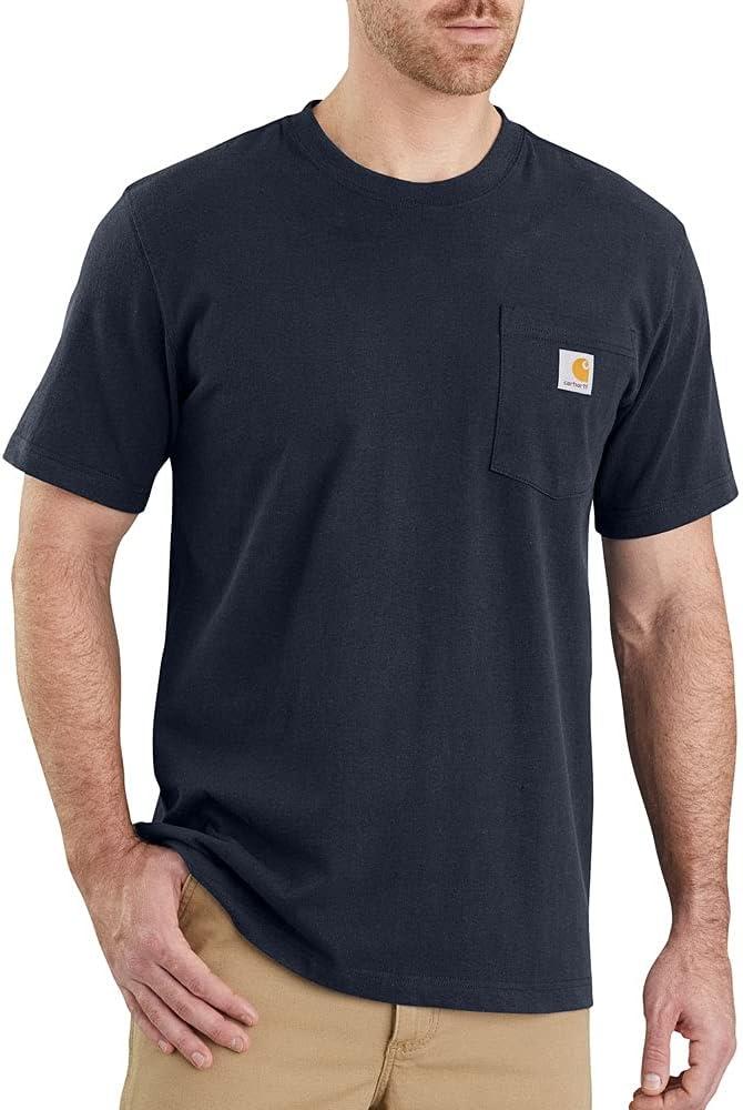 Carhartt Men's 103296 Relaxed Fit Workwear Pocket T-Shirt (Large Big Tall, Navy)